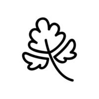 ilustração de contorno de vetor de ícone de folha de planta anual de coentro