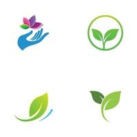 logotipo da folha verde. desenho vetorial de jardins, plantas e natureza. vetor