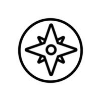 vetor de ícone de bússola. ilustração de símbolo de contorno isolado