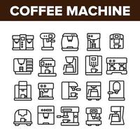 vetor de conjunto de ícones de coleção de dispositivo de máquina de café