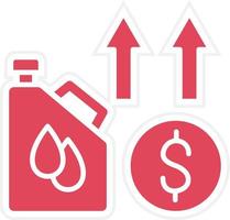 estilo de ícone de aumento de preço do petróleo vetor