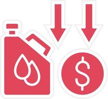 estilo de ícone de redução de preço do petróleo vetor