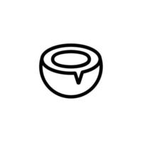 vetor de ícone de coco. ilustração de símbolo de contorno isolado