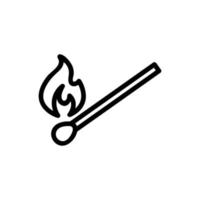 o fósforo queima o vetor ícone. ilustração de símbolo de contorno isolado