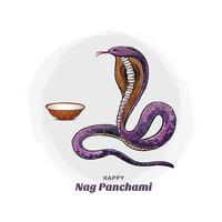 cartão nag panchami no design de celebração do festival indiano vetor