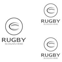 Modelo de logotipo de vetor de ícone de futebol americano de bola de rugby