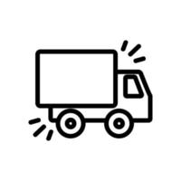 ilustração de contorno de vetor de ícone de som de caminhão pesado