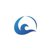 logotipo da onda de água e logotipo da onda do mar ou ondas de água da praia, com conceito de design vetorial. vetor