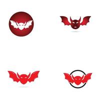 logotipo do diabo com asas e chifres usando o conceito de design vetorial. vetor