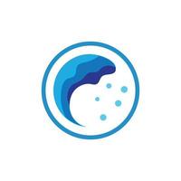 logotipo da onda de água e logotipo da onda do mar ou ondas de água da praia, com conceito de design vetorial. vetor