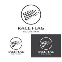 modelo de vetor de logotipo de ícone de bandeira de corrida