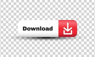 design de ícone vermelho de botão de download 3d exclusivo isolado em