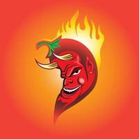 diabo de pimenta malagueta vermelha, ilustração vetorial de pimenta mexicana. vetor