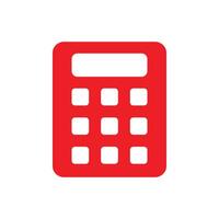 ícone sólido da calculadora de vetor vermelho eps10 isolado no fundo branco. calculadora matemática cheia de símbolo em um estilo moderno simples e moderno para o design do seu site, logotipo, interface do usuário e aplicativo móvel