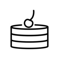 ilustração de contorno de vetor de ícone de bolo de cereja