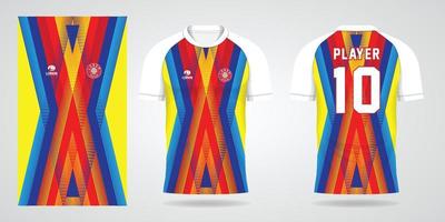 modelo de design de esporte de camisa de futebol colorida vetor