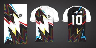 modelo de design de esporte de camisa de futebol colorida vetor