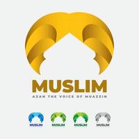 logotipo da mesquita e oração muçulmana vetor