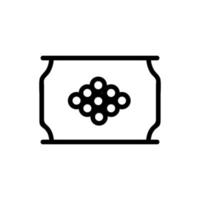 garrafa, vetor de ícone de caviar. ilustração de símbolo de contorno isolado