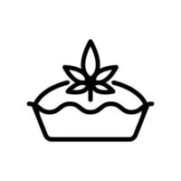 ilustração de contorno de vetor de ícone de bolo de cannabis