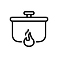 vetor de ícone de comida de caldeirão. ilustração de símbolo de contorno isolado