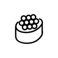 sushi, vetor de ícone de caviar. ilustração de símbolo de contorno isolado