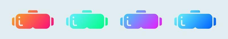 vr ícone sólido em cores gradientes. realidade virtual assina ilustração vetorial. vetor