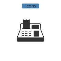 ícones de caixa registradora símbolo elementos vetoriais para infográfico web vetor