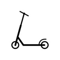 chute o ícone de silhueta preta de scooter. empurre o pictograma de glifo de bicicleta de roda de potência. lidar com o símbolo plano de trotinette. conduzir o estilo de vida de lazer ativo da bicicleta. transporte ecológico. ilustração vetorial isolado. vetor