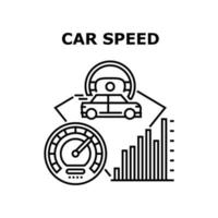ilustração em preto do conceito de vetor do medidor de velocidade do carro