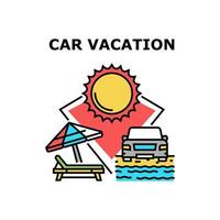 ilustração de cor de conceito de vetor de férias de carro