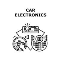 ilustração de conceito de vetor de eletrônica de carro preto