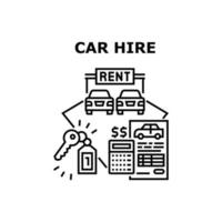 ilustração de conceito de vetor de serviço de aluguel de carro preto