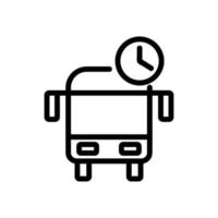 ficar tempo na ilustração de contorno de vetor de ícone de ônibus