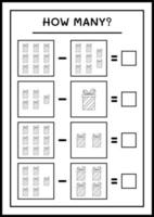 quantas caixa de presente, jogo para crianças. ilustração vetorial, planilha para impressão vetor