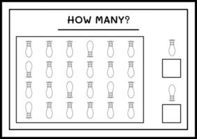 quantas luzes de natal, jogo para crianças. ilustração vetorial, planilha para impressão vetor