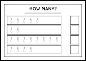 quantas luzes de natal, jogo para crianças. ilustração vetorial, planilha para impressão vetor
