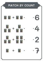 jogo por contagem de calculadora, jogo para crianças. ilustração vetorial, planilha para impressão vetor