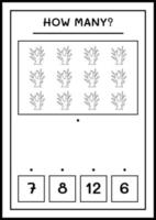 quantas árvores mortas, jogo para crianças. ilustração vetorial, planilha para impressão vetor