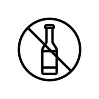 não beba ilustração de contorno de vetor de ícone de álcool