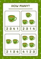 quantas caneca de natal, jogo para crianças. ilustração vetorial, planilha para impressão vetor