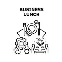 ilustração de conceito de vetor de almoço de negócios preto