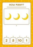 quantas lua, jogo para crianças. ilustração vetorial, planilha para impressão vetor