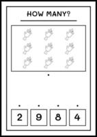 quantas mão zumbi, jogo para crianças. ilustração vetorial, planilha para impressão vetor