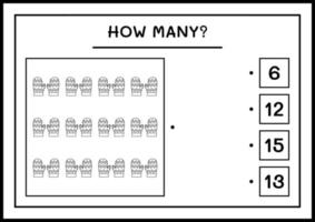 quantas luvas de inverno, jogo para crianças. ilustração vetorial, planilha para impressão vetor