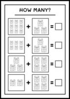 quantas caixa de presente, jogo para crianças. ilustração vetorial, planilha para impressão vetor