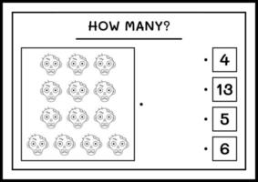quantos zumbis, jogo para crianças. ilustração vetorial, planilha para impressão vetor
