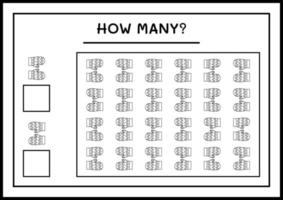 quantas luvas de inverno, jogo para crianças. ilustração vetorial, planilha para impressão vetor