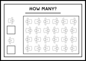 quantos fantasmas, jogo para crianças. ilustração vetorial, planilha para impressão vetor