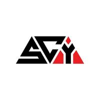 design de logotipo de carta triângulo scy com forma de triângulo. monograma de design de logotipo de triângulo scy. modelo de logotipo de vetor de triângulo scy com cor vermelha. logotipo triangular scy logotipo simples, elegante e luxuoso. scy